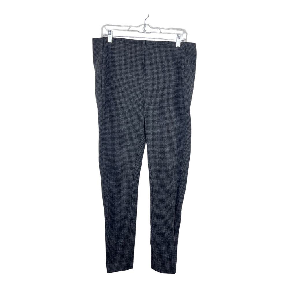 J. Jill Ponte Leggings Houndstooth Dark Gray Women's Size Large Stretch